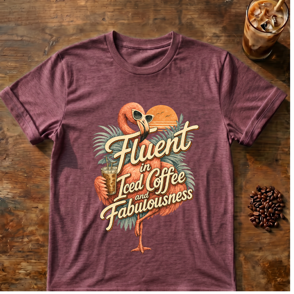 Fluent In Iced Coffee Flamingo T-Shirt