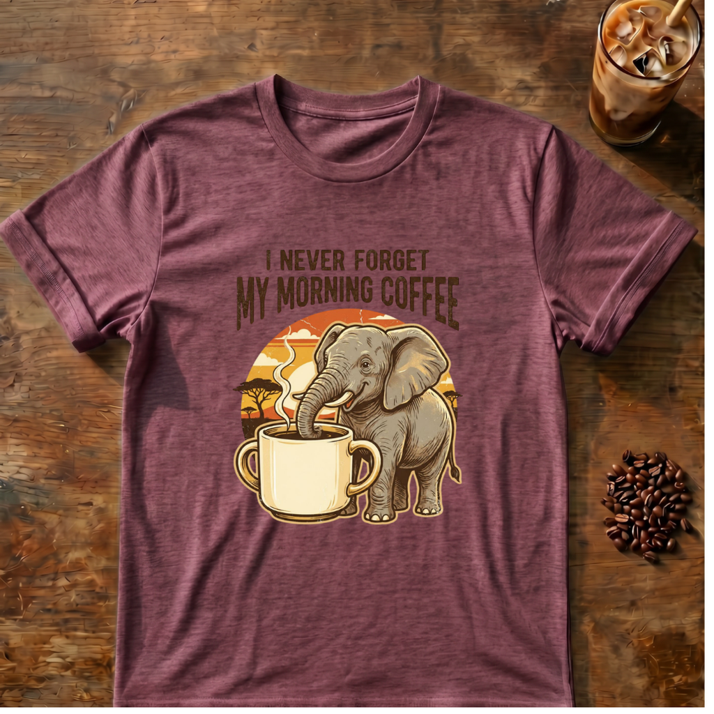 Elephant Morning Coffee T-Shirt