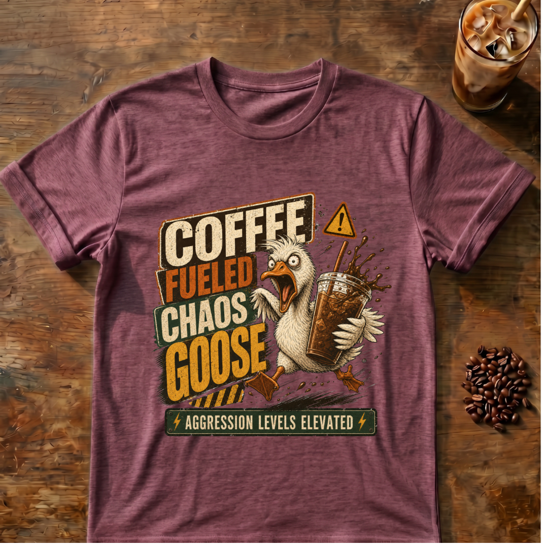 Coffee-Fueled Chaos Goose T-Shirt