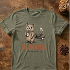 Quokka coffee graphic for Be Normal Quokka on heather-military-green T-shirt