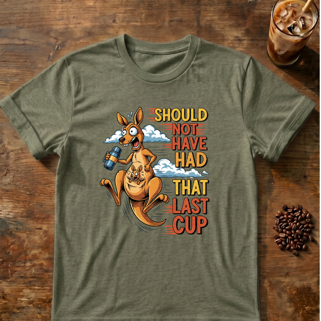 Kangaroo Last Cup Coffee T-Shirt