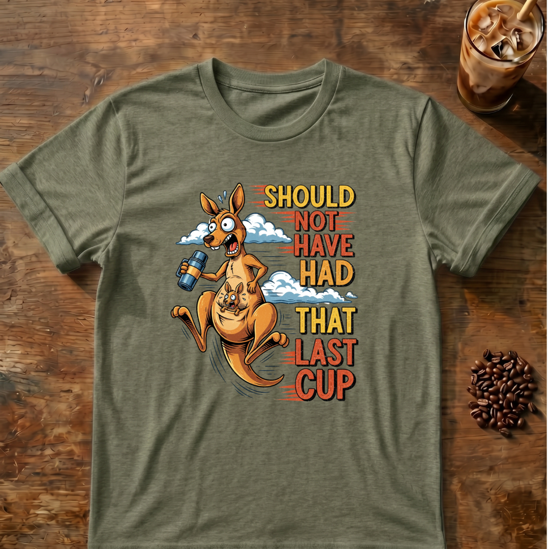 Kangaroo Last Cup Coffee T-Shirt