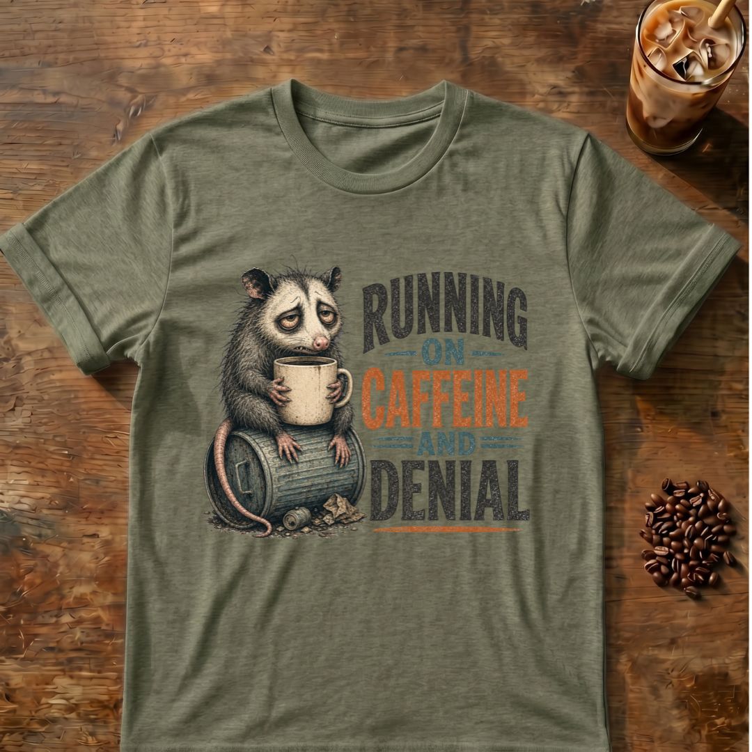 "Running on Caffeine and Denial" T-Shirt