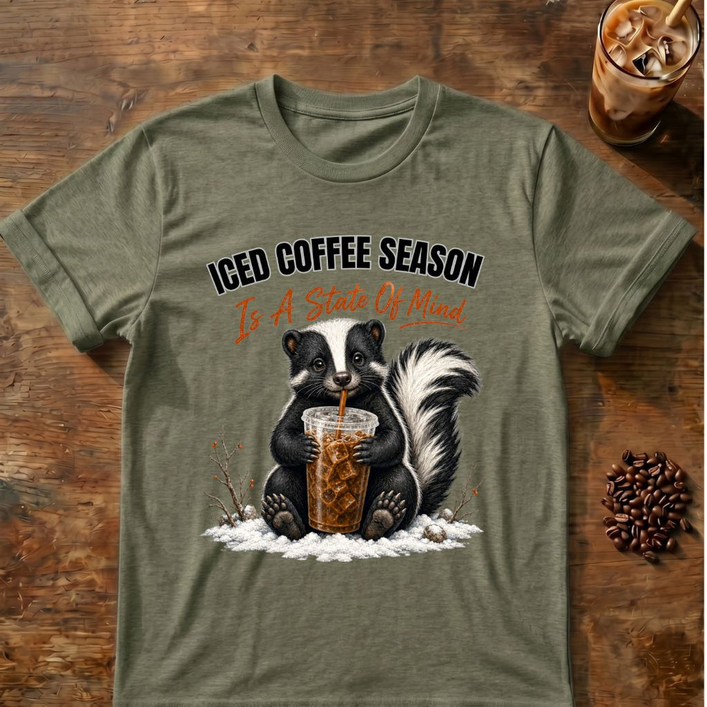 Iced Coffee Season Skunk T-Shirt