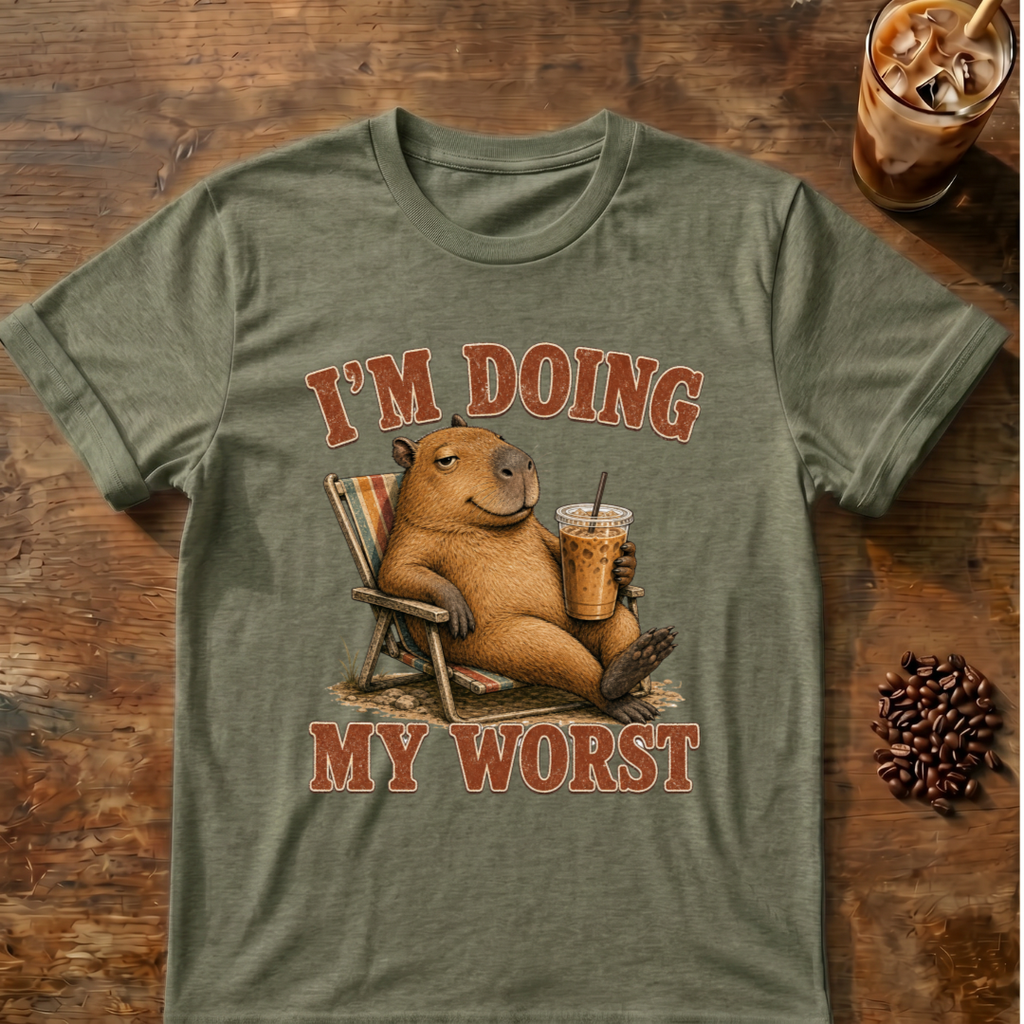 "I'm Doing My Worst" Relaxed Capybara T‑Shirt