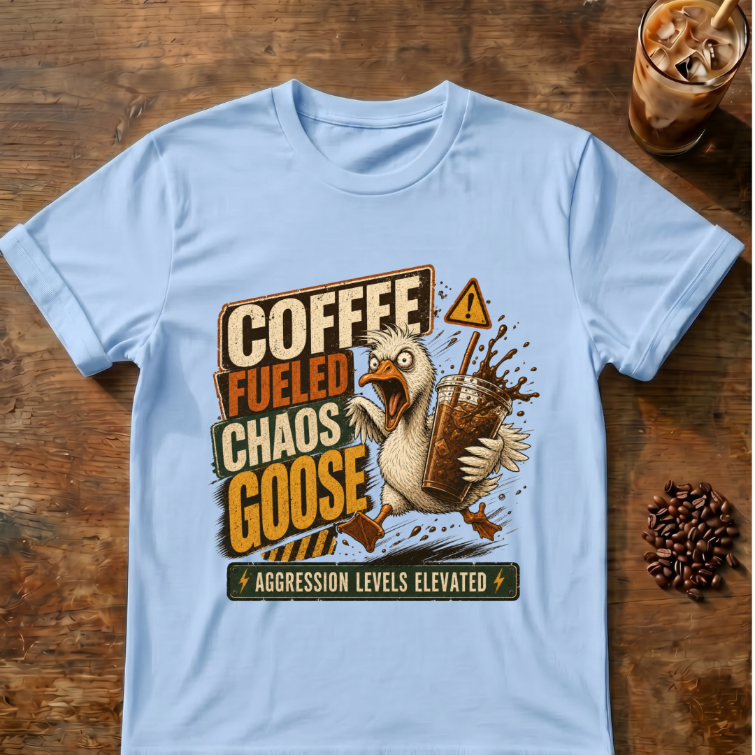 Coffee-Fueled Chaos Goose T-Shirt