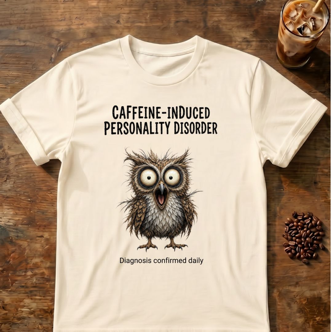Caffeine-Induced Personality Disorder Owl T-Shirt