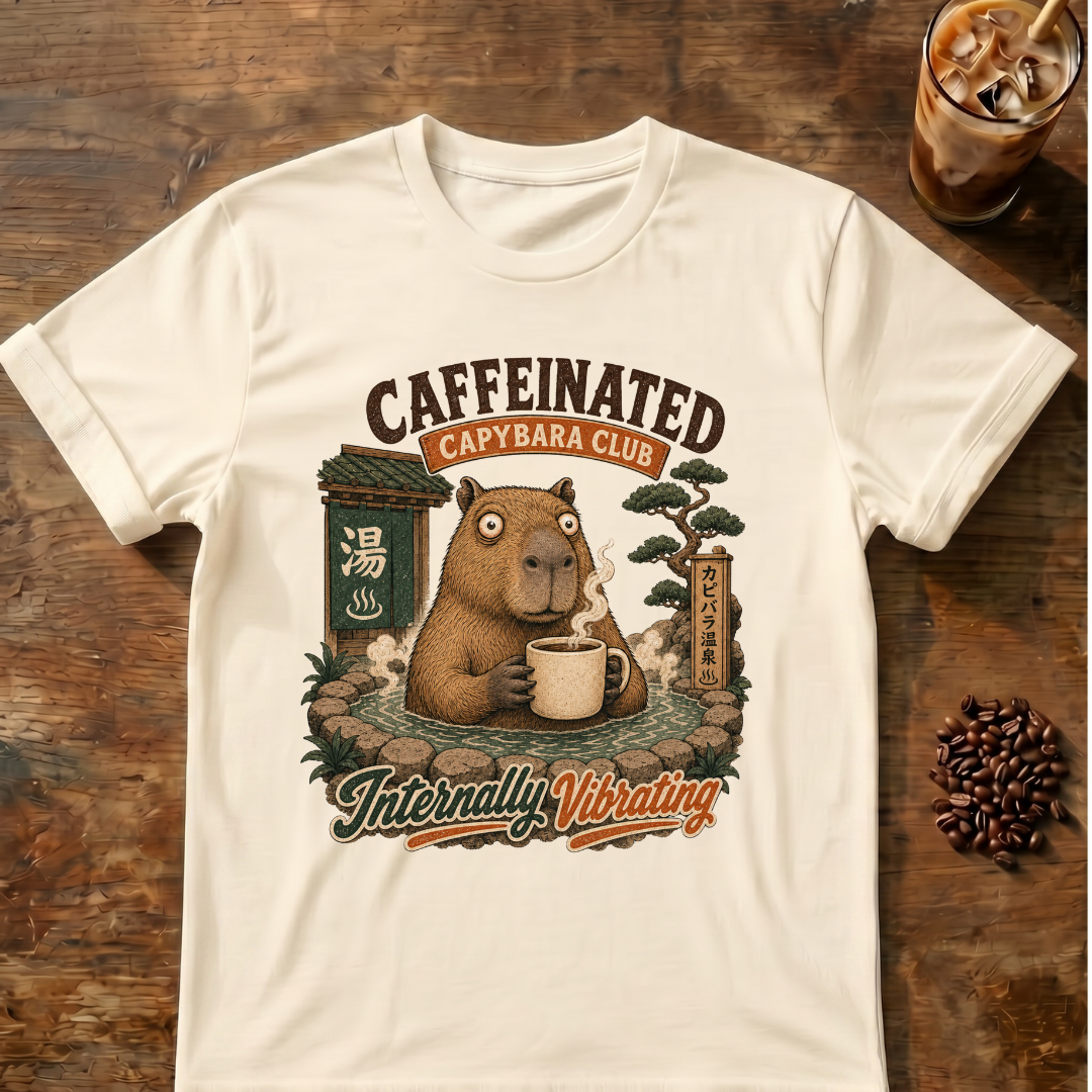 Caffeinated Capybara Club T-Shirt