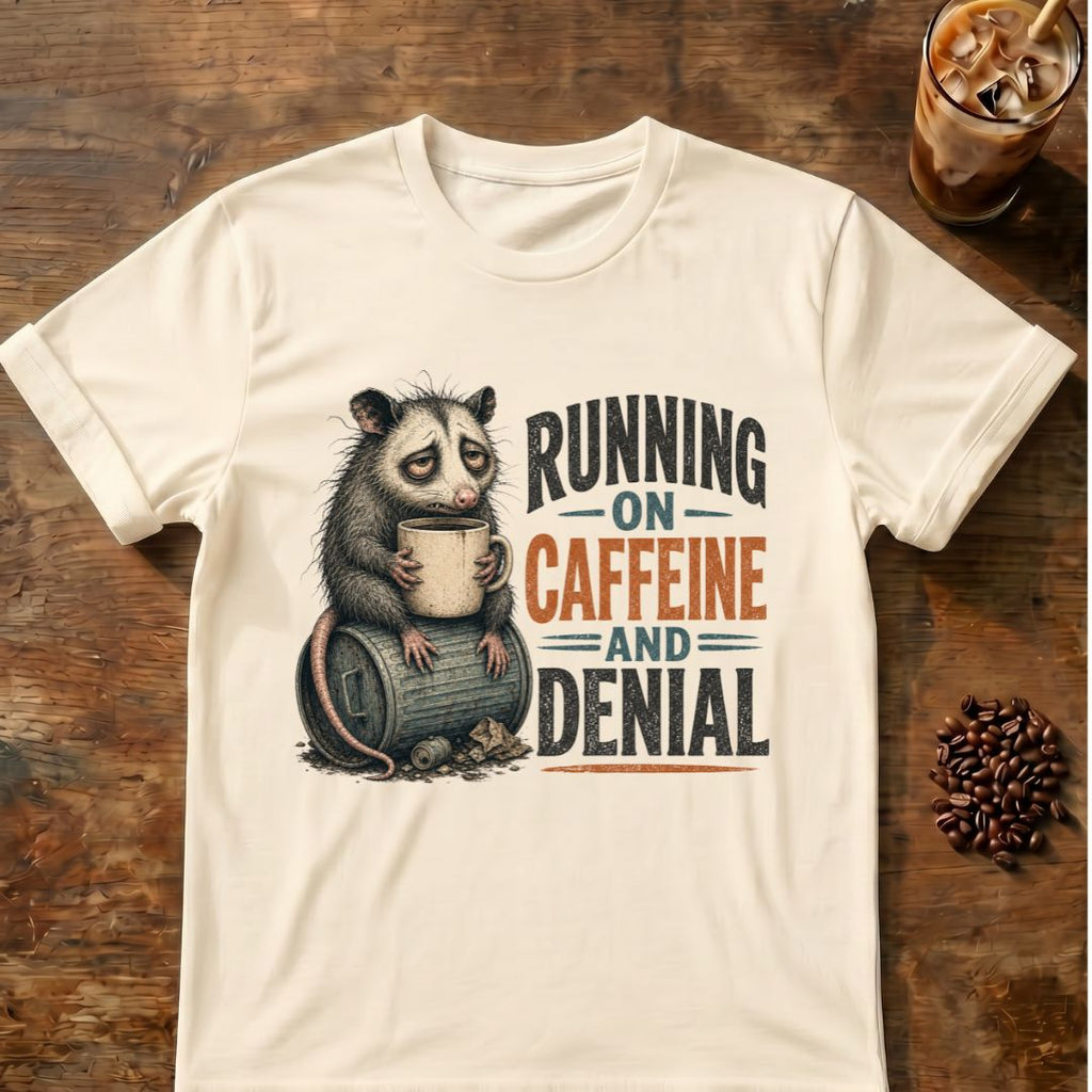 "Running on Caffeine and Denial" T-Shirt