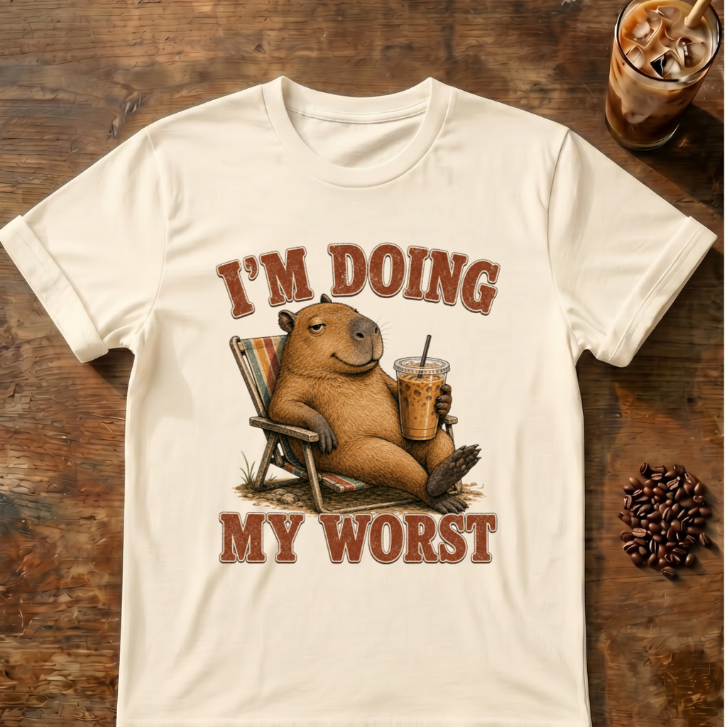 "I'm Doing My Worst" Relaxed Capybara T‑Shirt