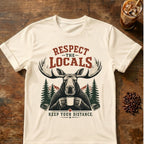 Moose “Respect the Locals” graphic on a Natural T-shirt