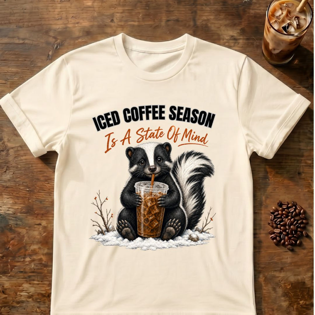 Iced Coffee Season Skunk T-Shirt