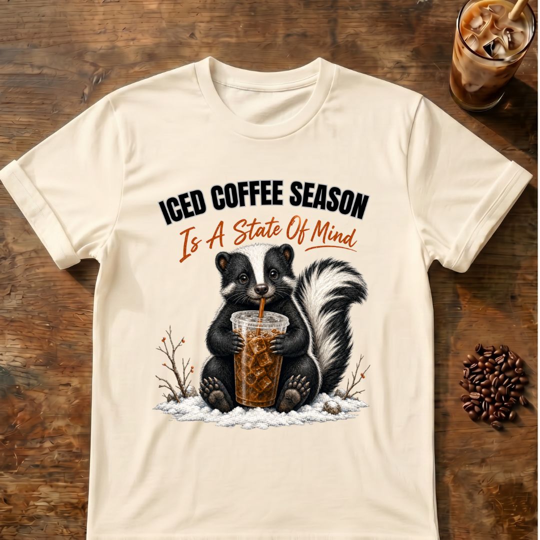 Iced Coffee Season Skunk T-Shirt