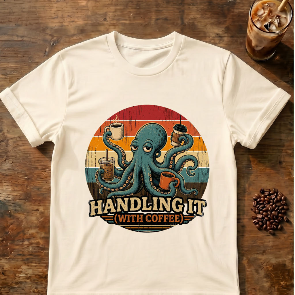Octopus Handling it with Coffee T-shirt
