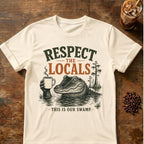 Coffee graphic for Respect the Locals Alligator on natural T-shirt