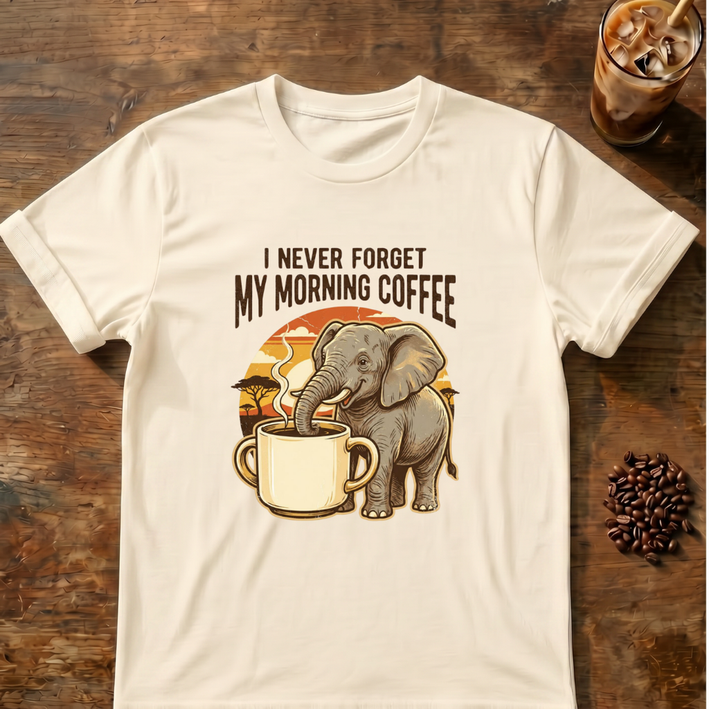 Elephant Morning Coffee T-Shirt