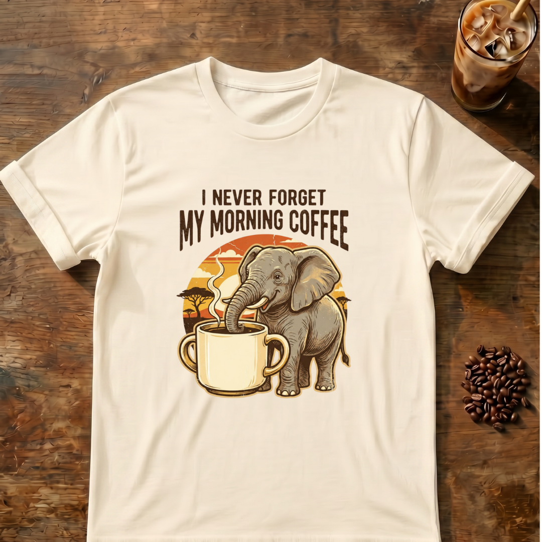 Elephant Morning Coffee T-Shirt