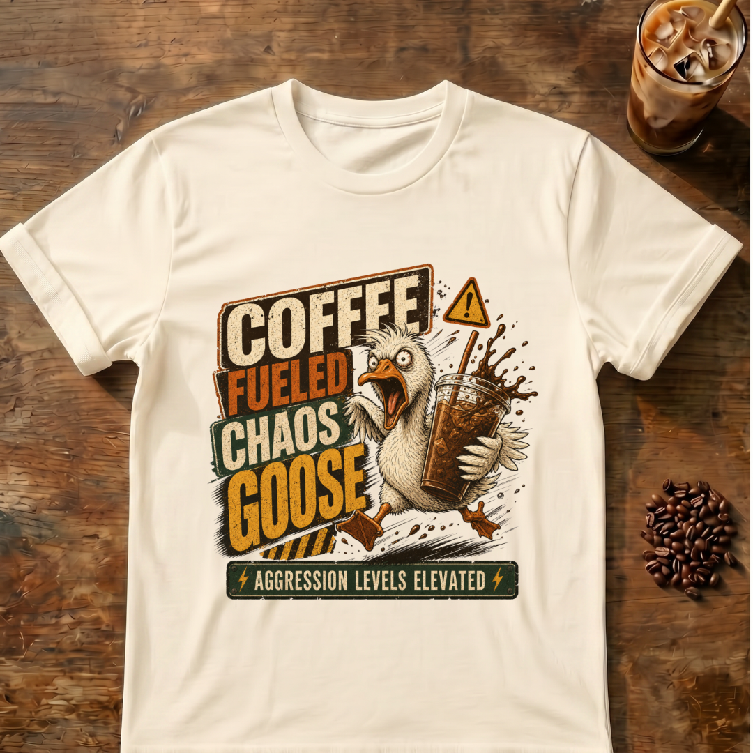 Coffee-Fueled Chaos Goose T-Shirt