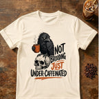 Raven coffee graphic for Not Brooding Raven on natural T-shirt