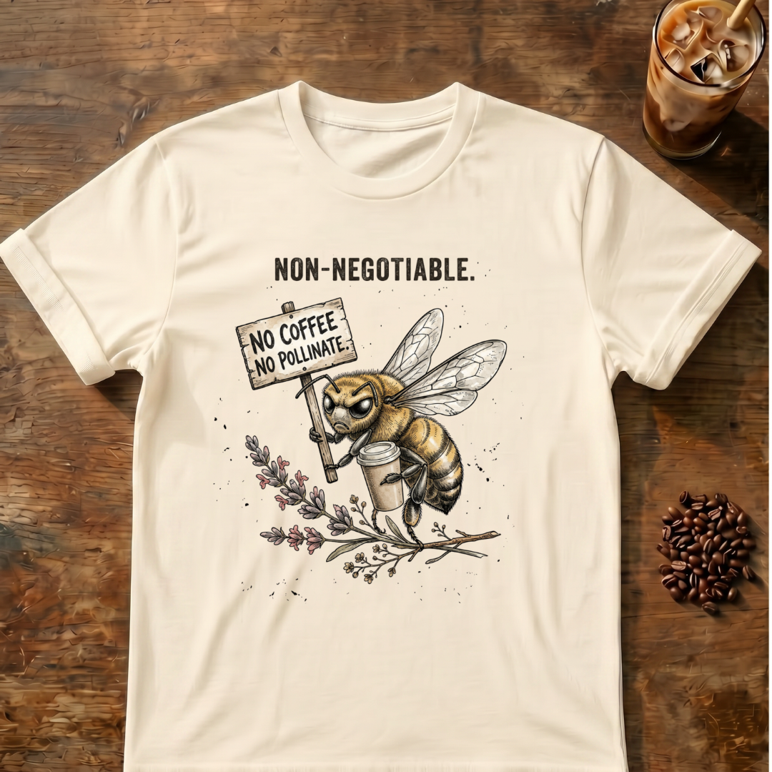 Non-Negotiable Bee “No Coffee No Pollinate” T-Shirt