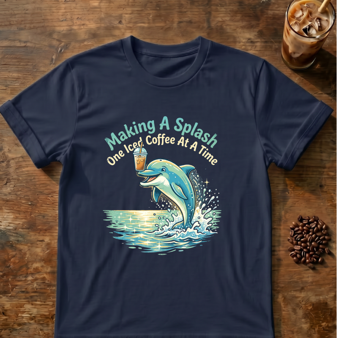 Splash Iced Coffee Dolphin T-Shirt