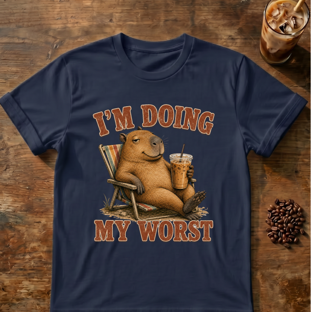 "I'm Doing My Worst" Relaxed Capybara T‑Shirt