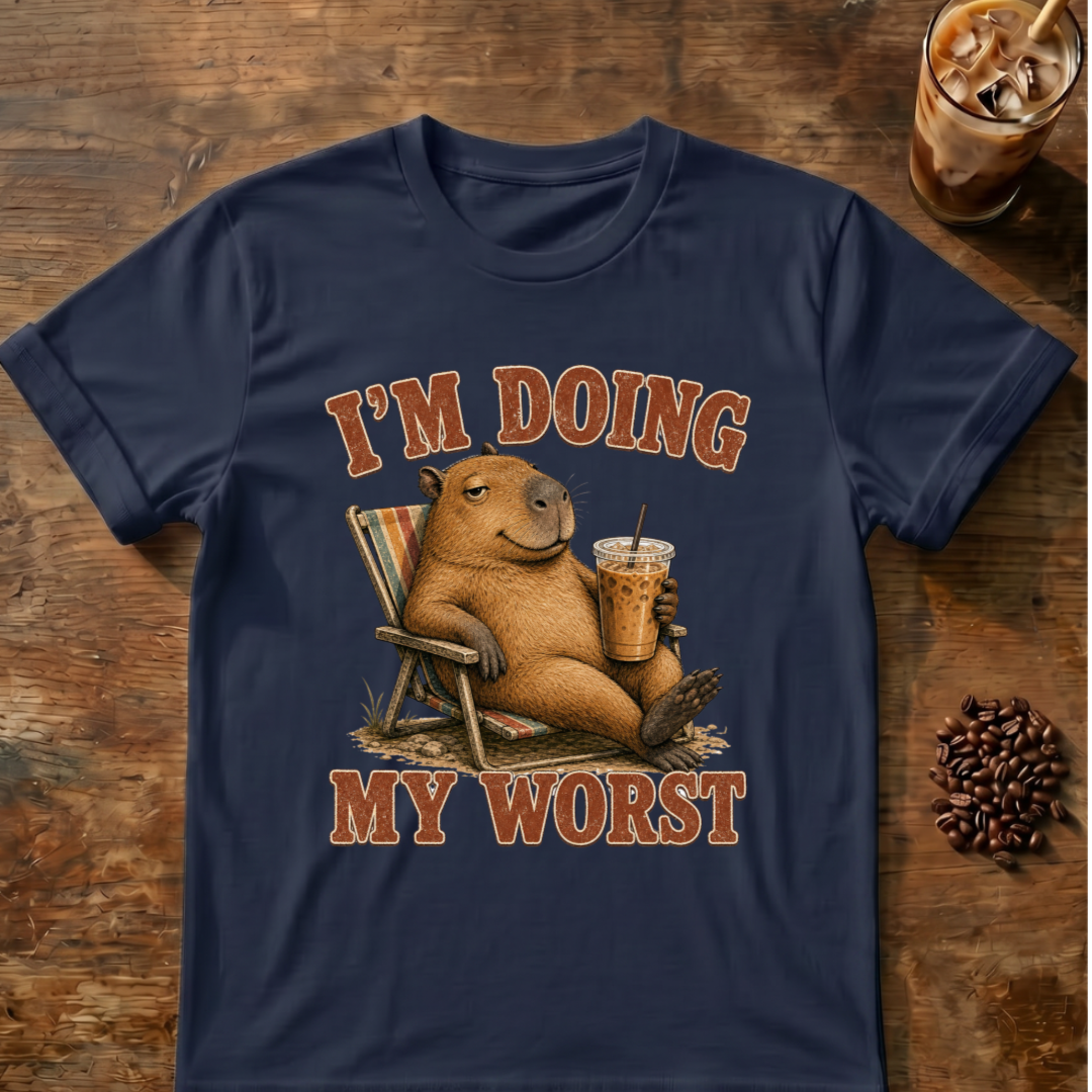 "I'm Doing My Worst" Relaxed Capybara T‑Shirt