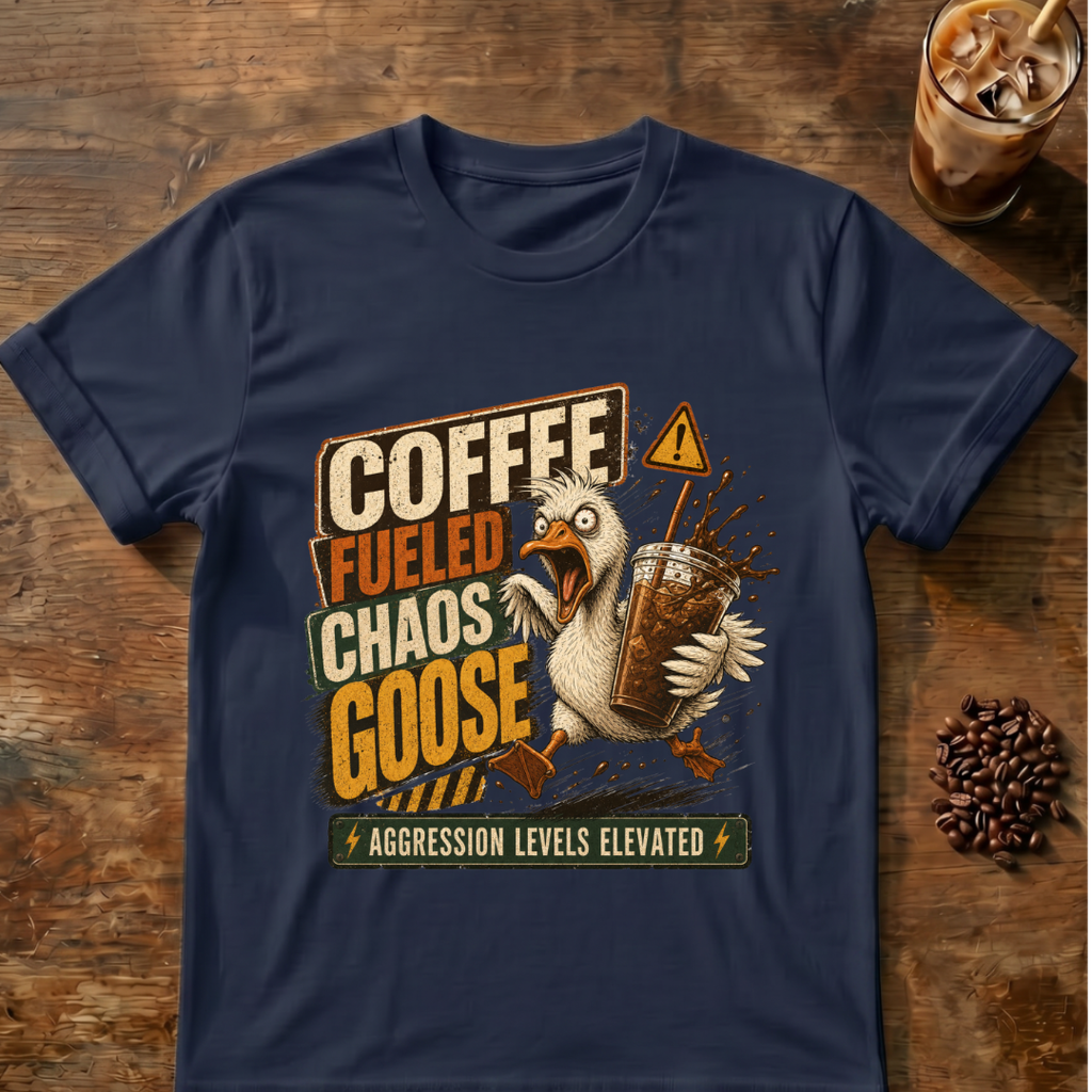 Coffee-Fueled Chaos Goose T-Shirt