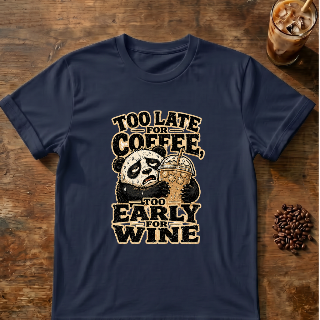 Too Late for Coffee, Too Early for Wine T-Shirt