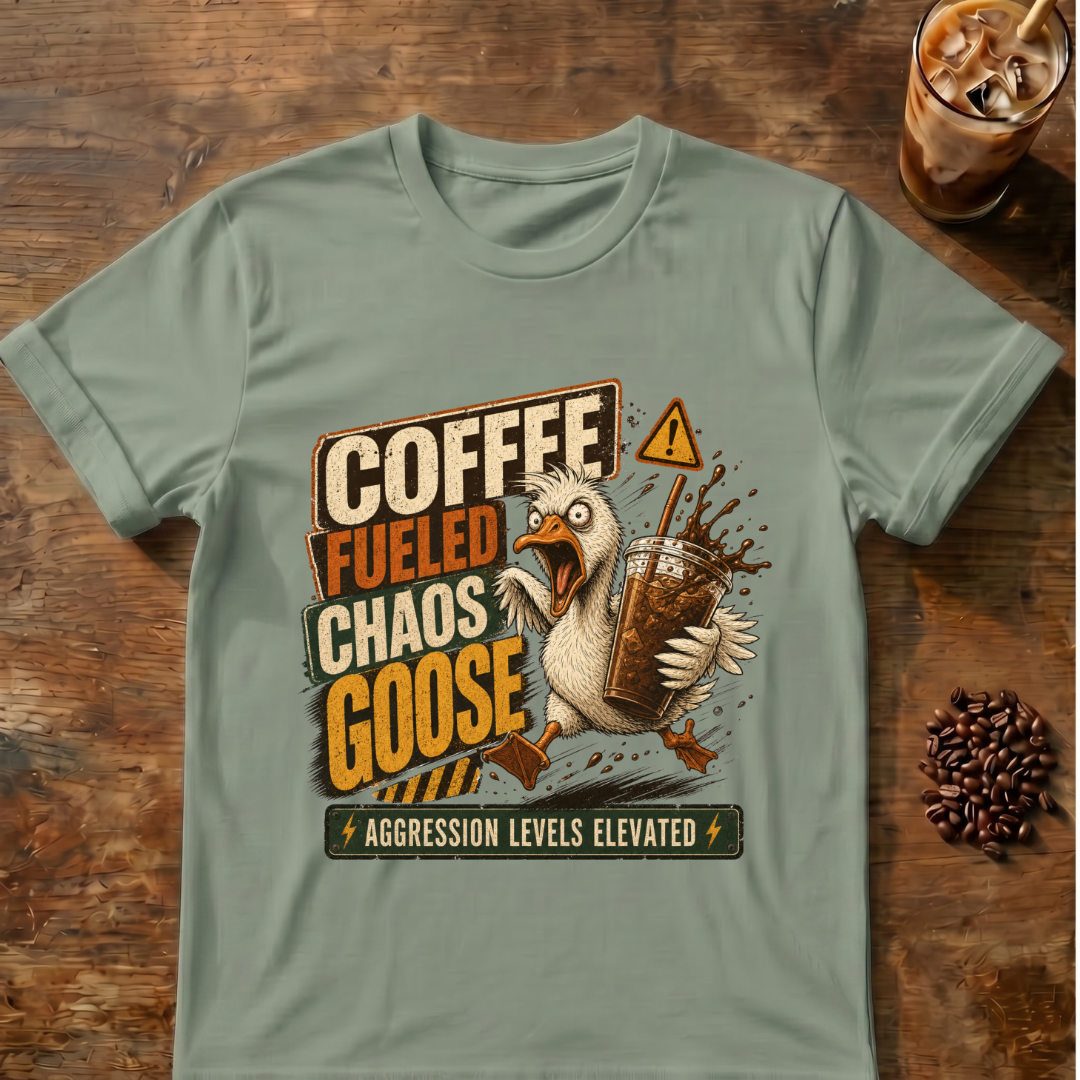 Coffee-Fueled Chaos Goose T-Shirt