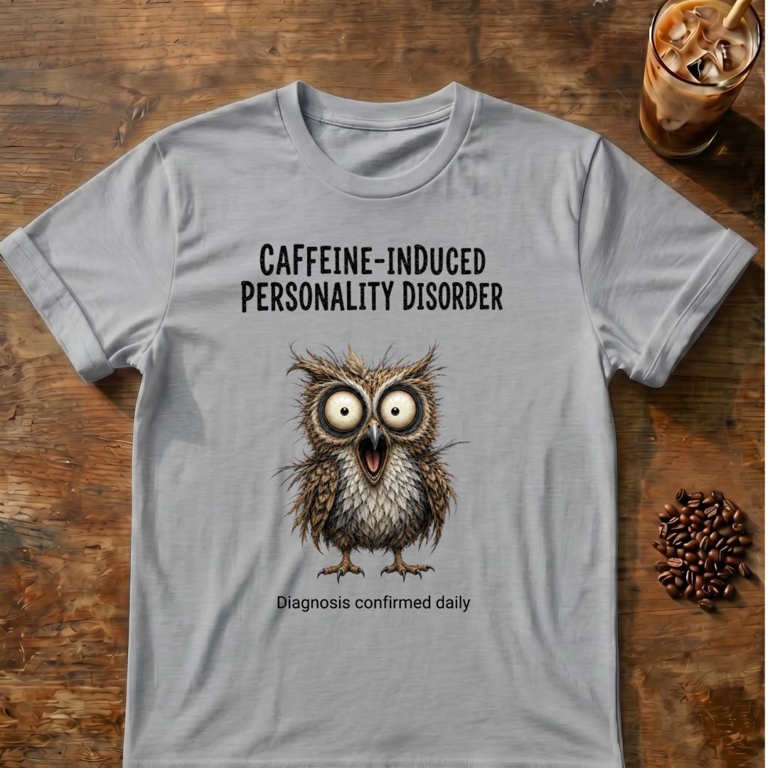Caffeine-Induced Personality Disorder Owl T-Shirt