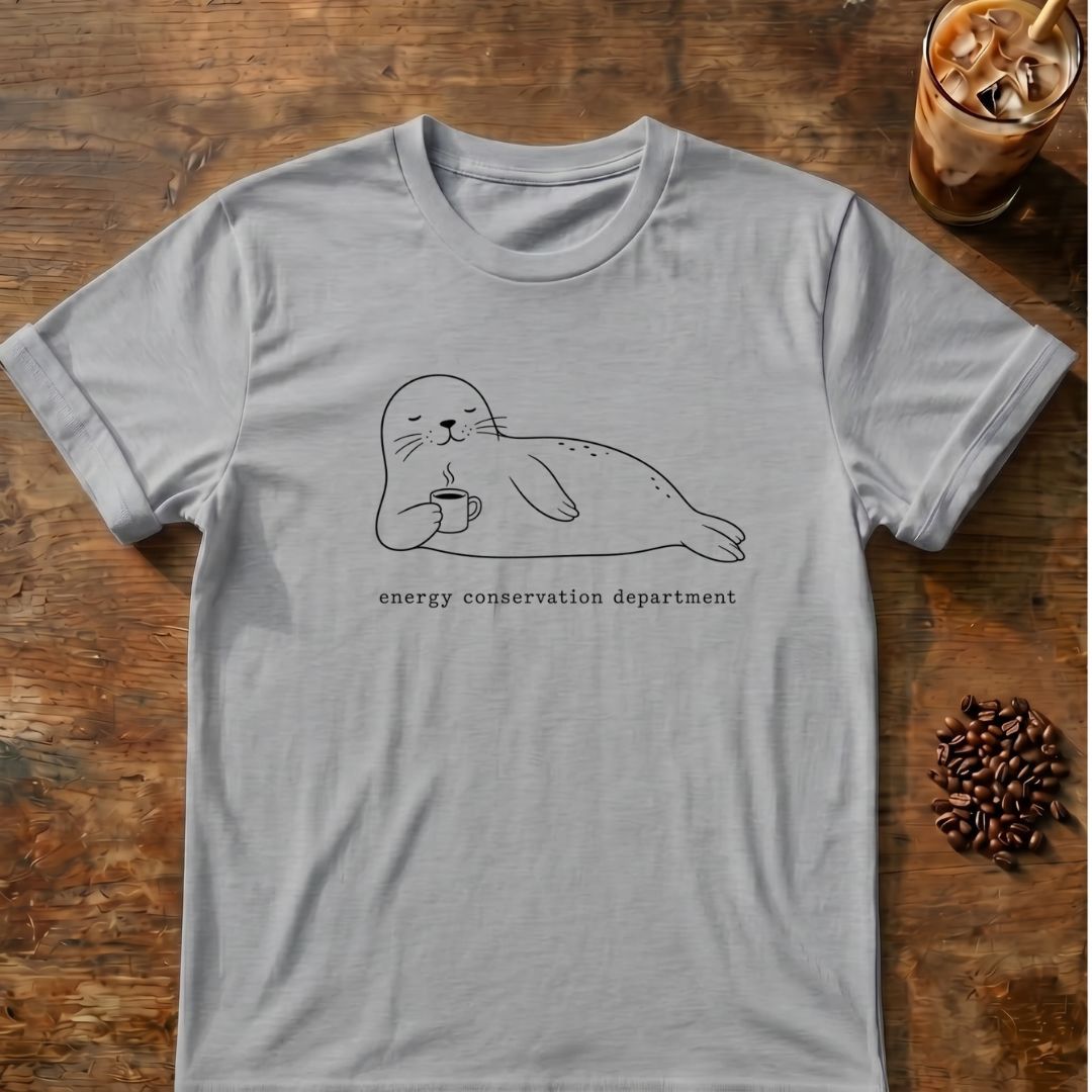 Seal coffee graphic for Cute Minimal Seal on sport-grey T-shirt