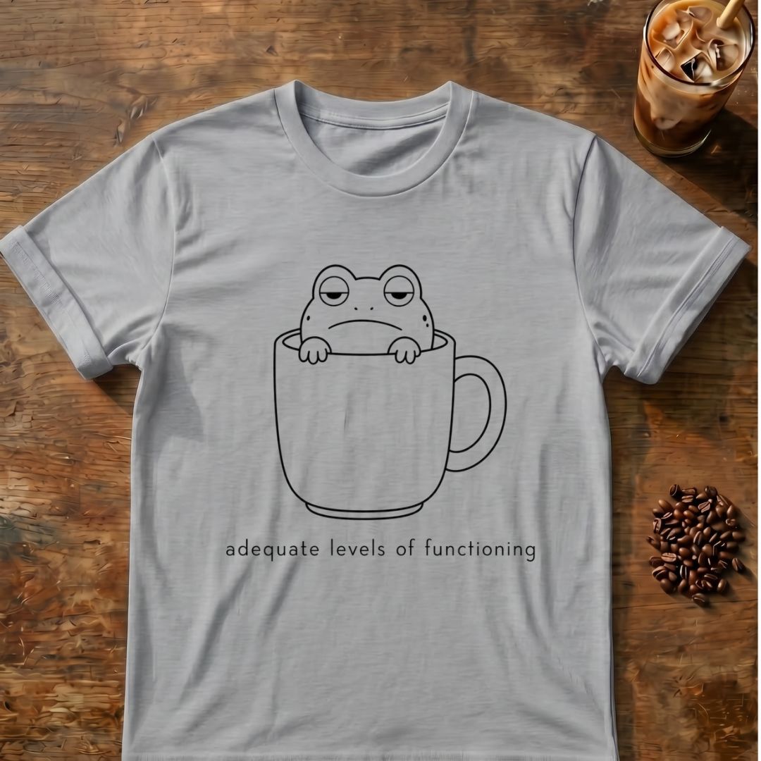 Coffee graphic for Minimal Frog in Coffee Mug on sport-grey T-shirt