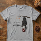 Bat coffee graphic for My Blood Type Is Cold Brew Bat on sport-grey T-shirt