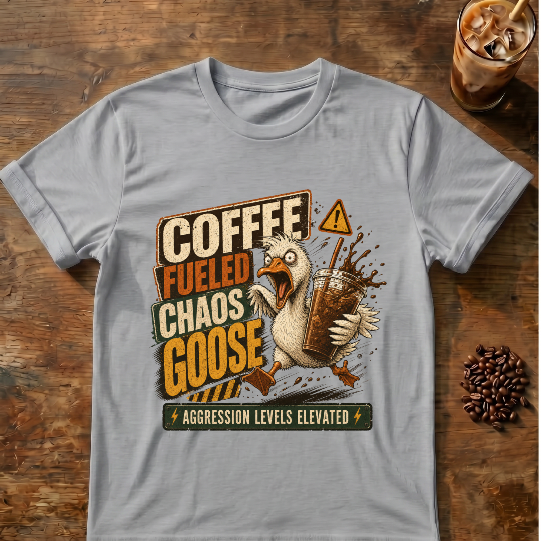 Coffee-Fueled Chaos Goose T-Shirt