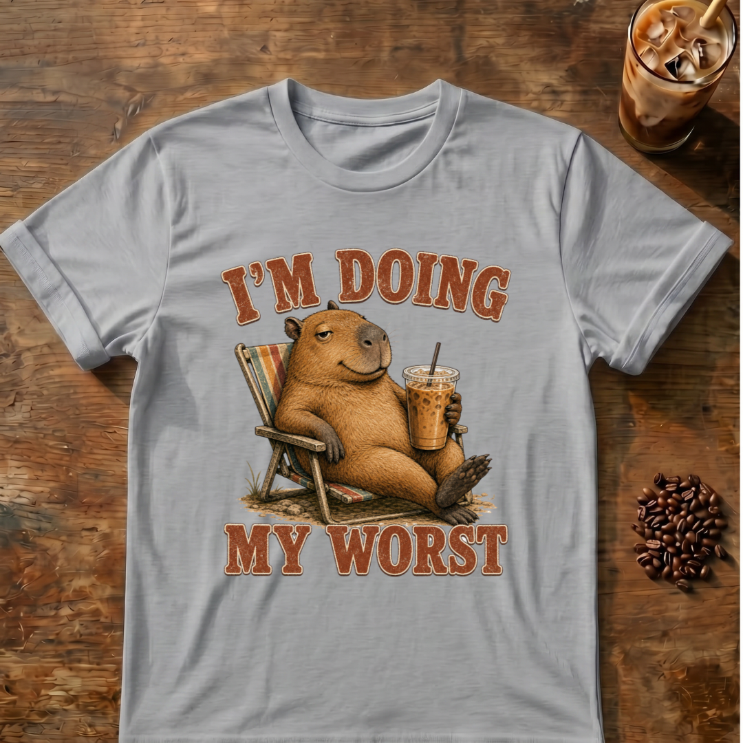 "I'm Doing My Worst" Relaxed Capybara T‑Shirt
