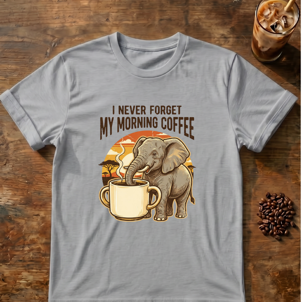 Elephant Morning Coffee T-Shirt