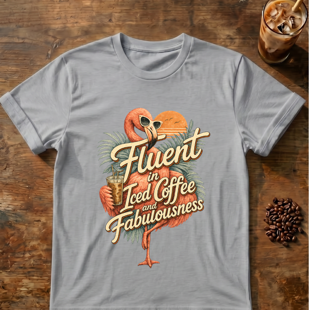 Fluent In Iced Coffee Flamingo T-Shirt