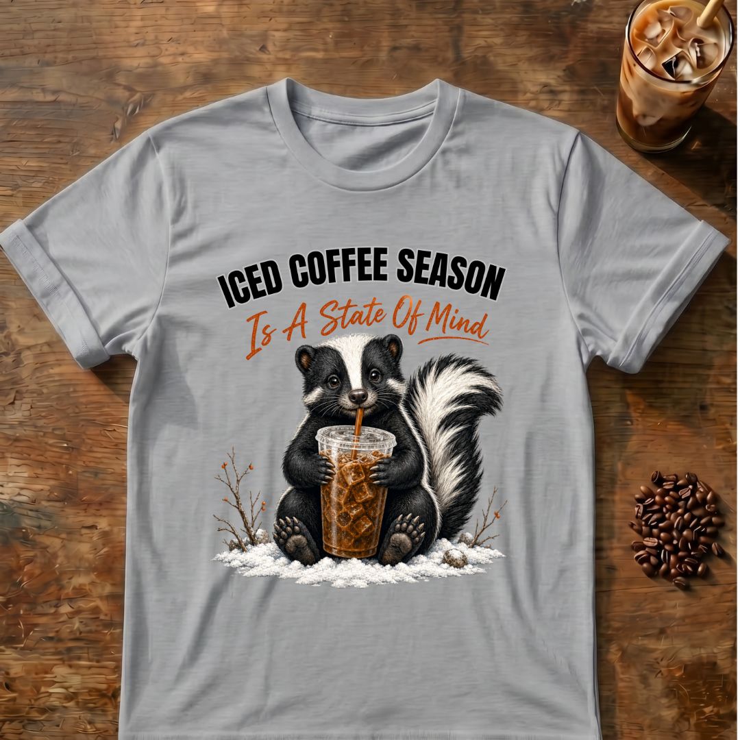 Iced Coffee Season Skunk T-Shirt