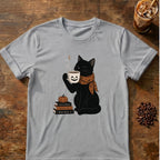Cat coffee graphic for Halloween Black Cat Coffee on sport-grey T-shirt