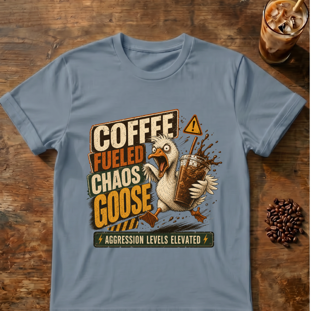 Coffee-Fueled Chaos Goose T-Shirt