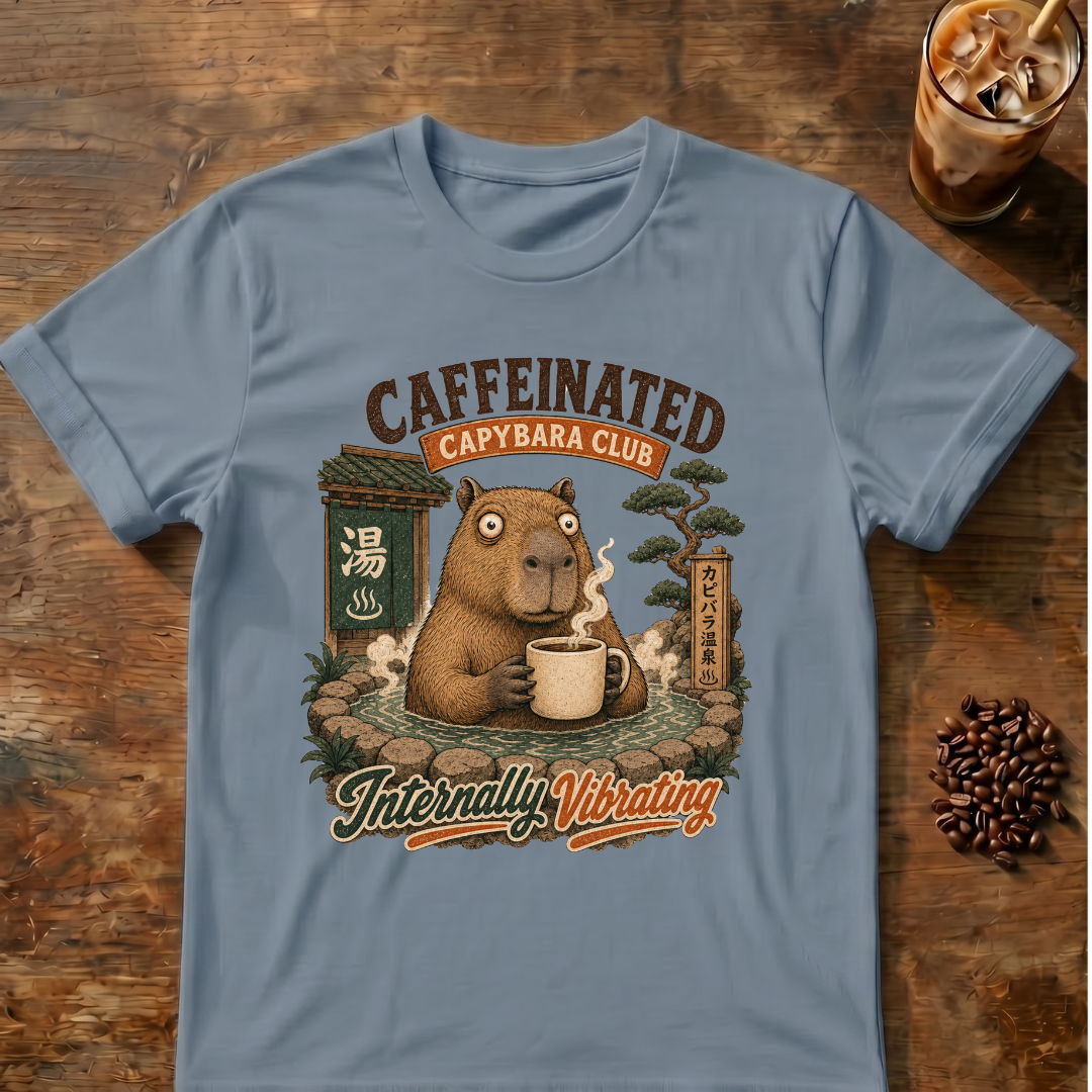 Caffeinated Capybara Club T-Shirt