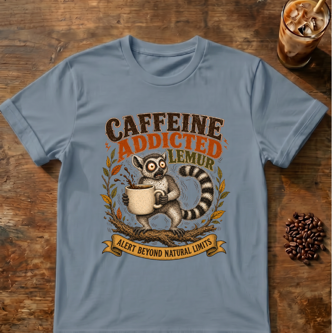 Caffeine Addicted Lemur T-Shirt