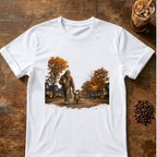 Coffee graphic for Bigfoot Trick-or-Treat Halloween on white T-shirt