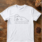 Seal coffee graphic for Cute Minimal Seal on white T-shirt