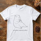 Capybara coffee graphic for Minimum Required Effort Capybara on white T-shirt