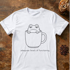 Coffee graphic for Minimal Frog in Coffee Mug on white T-shirt