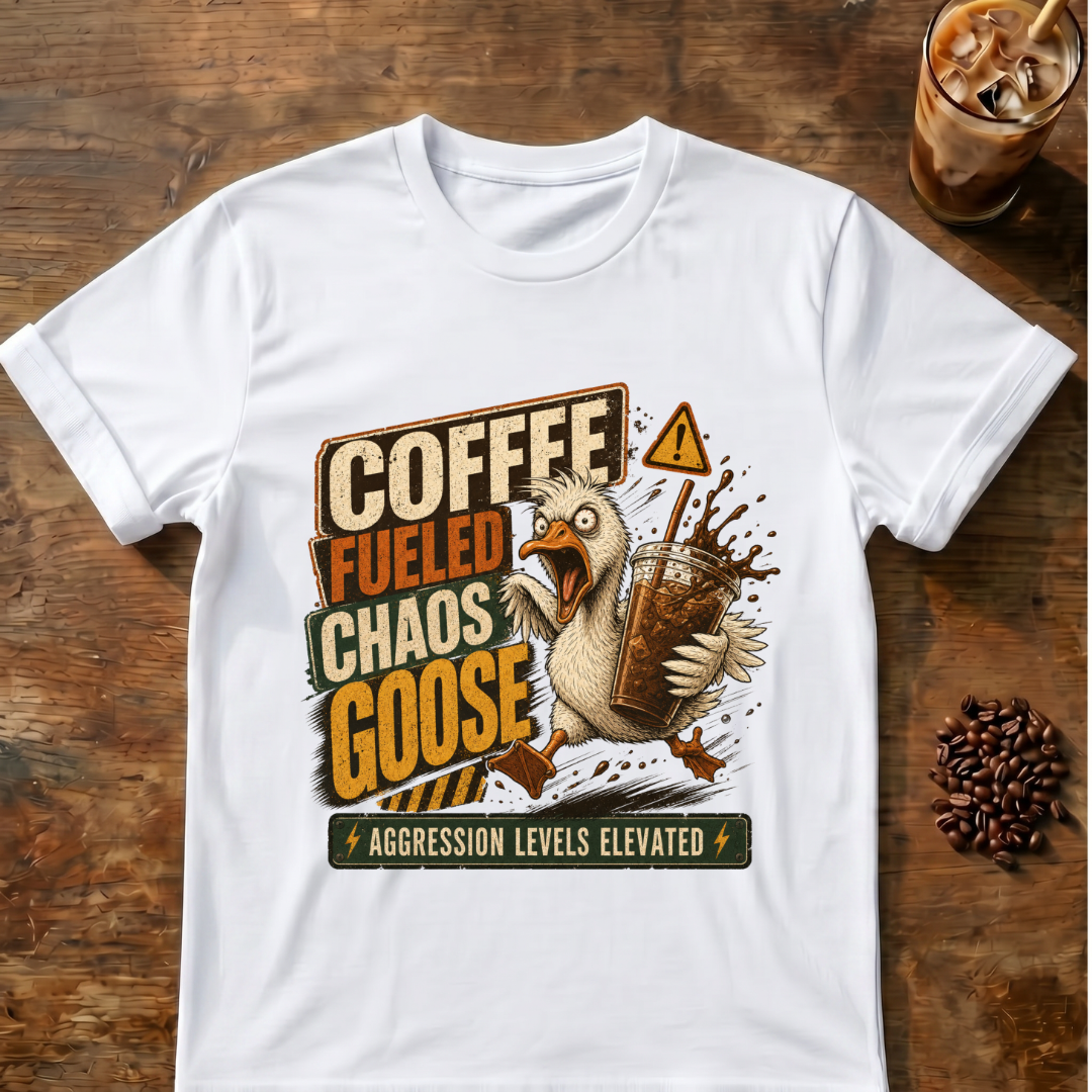 Coffee-Fueled Chaos Goose T-Shirt