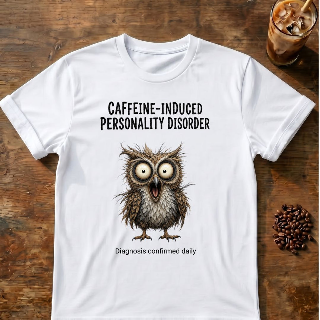 Caffeine-Induced Personality Disorder Owl T-Shirt