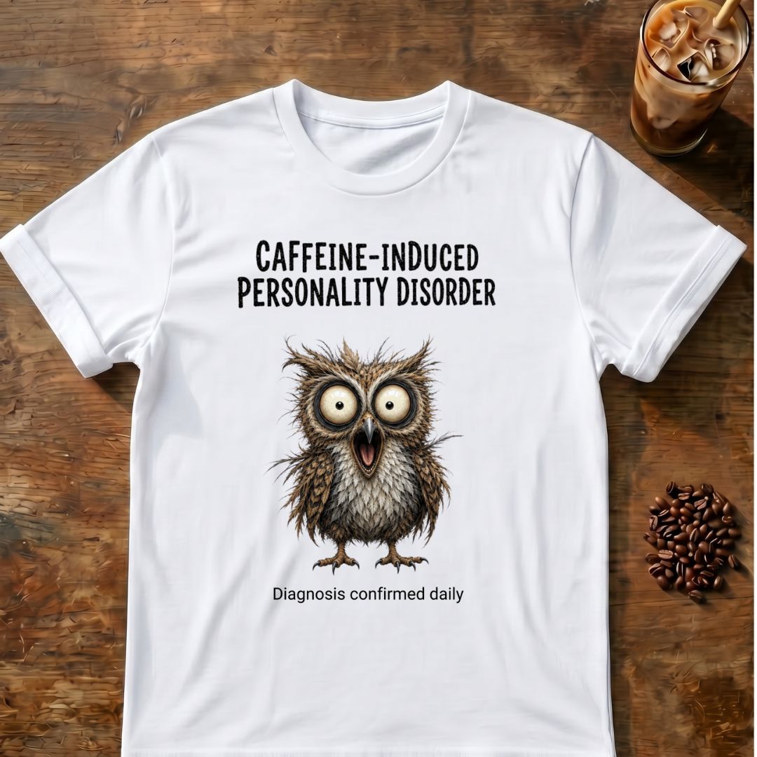 Caffeine-Induced Personality Disorder Owl T-Shirt